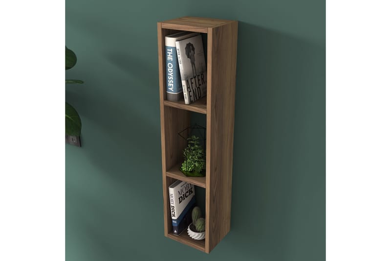 Bennerto Vegghylle 19x22 cm - Valnøtt - Oppbevaring - Hylle - Vegghylle