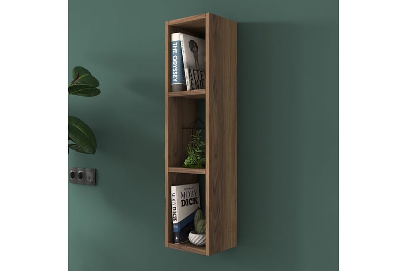 Bennerto Vegghylle 19x22 cm - Valnøtt - Oppbevaring - Hylle - Vegghylle