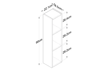 Bennerto Vegghylle 19x22 cm - Valnøtt - Oppbevaring - Hylle - Vegghylle