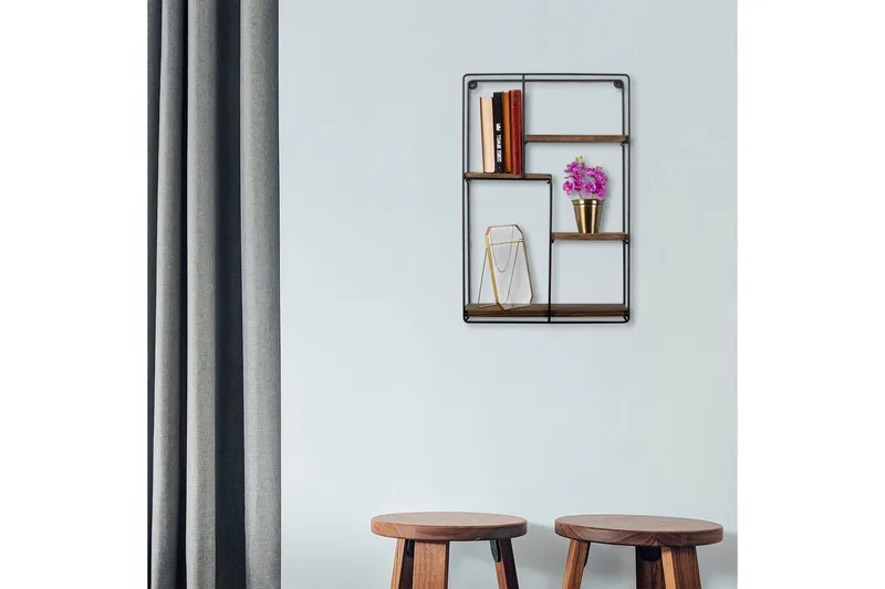 Bingdi Vegghylle 60x15 cm 4 Hyller - Oppbevaring - Hylle - Vegghylle