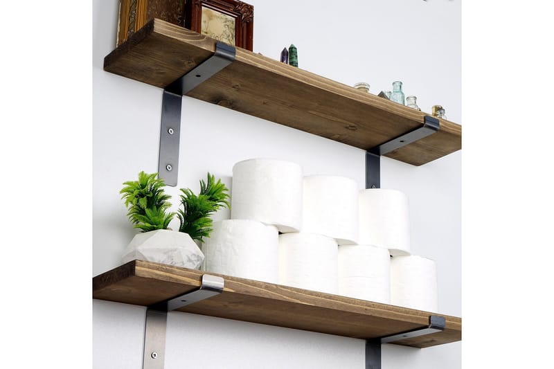 Bogel Vegghylle 60 cm - Svart / Valnøtt - Oppbevaring - Hylle - Vegghylle