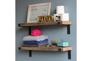 Bogel Vegghylle 60 cm - Svart / Valnøtt - Oppbevaring - Hylle - Vegghylle