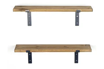 Bogel Vegghylle 60 cm - Svart / Valnøtt - Oppbevaring - Hylle - Vegghylle