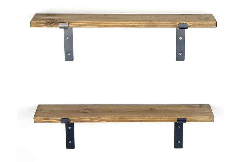 Bogel Vegghylle 60 cm - Svart / Valnøtt - Oppbevaring - Hylle - Vegghylle