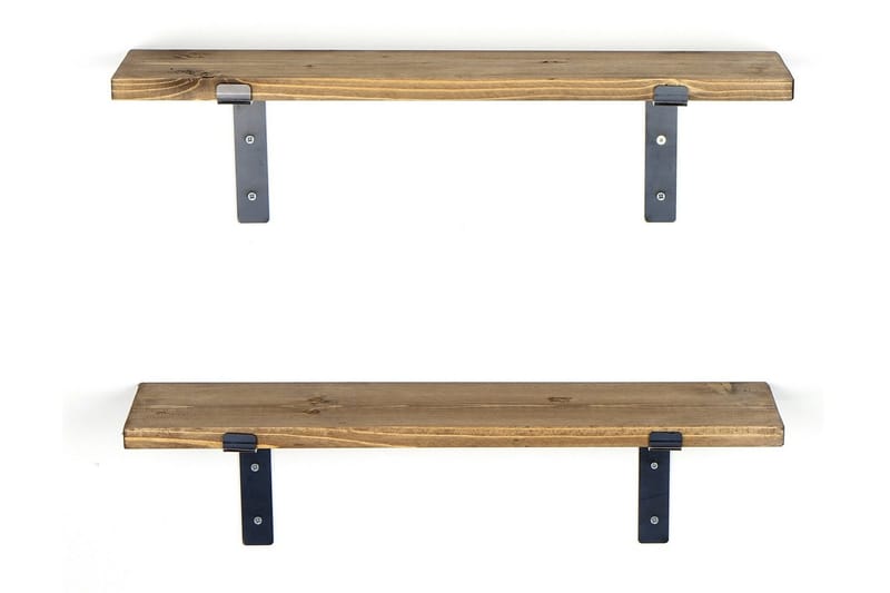 Bogel Vegghylle 60 cm - Svart / Valnøtt - Oppbevaring - Hylle - Vegghylle