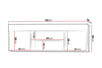 Cezar Hylla 120x18x42 cm Ek 120x25x40 - Oppbevaring - Hylle - Vegghylle