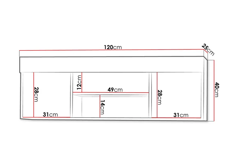 Cezar Hylla 120x18x42 cm Ek 120x25x40 - Oppbevaring - Hylle - Vegghylle