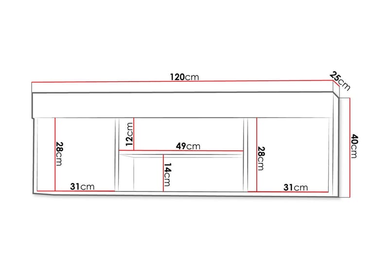 Cezar Hylla 120x18x42 cm Ek 120x25x40 - Oppbevaring - Hylle - Vegghylle