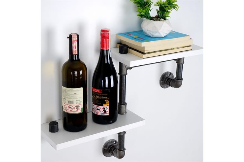 Chandina Vegghylle 56x13 cm 2 Hyller - Hvit - Oppbevaring - Hylle - Vegghylle