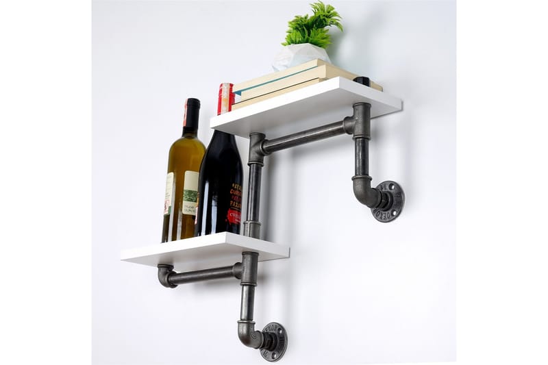 Chandina Vegghylle 56x13 cm 2 Hyller - Hvit - Oppbevaring - Hylle - Vegghylle