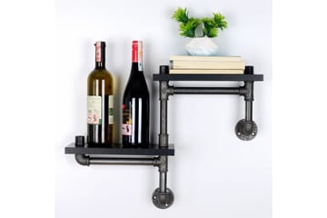 Chandina Vegghylle 56x13 cm 2 Hyller - Svart - Oppbevaring - Hylle - Vegghylle