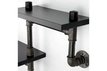 Chandina Vegghylle 56x13 cm 2 Hyller - Svart - Oppbevaring - Hylle - Vegghylle