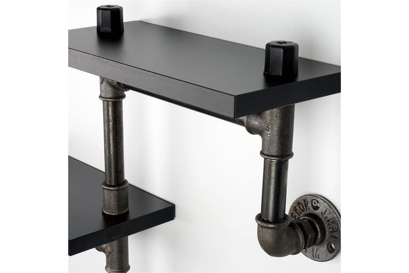 Chandina Vegghylle 56x13 cm 2 Hyller - Svart - Oppbevaring - Hylle - Vegghylle