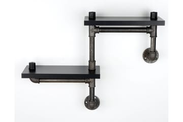 Chandina Vegghylle 56x13 cm 2 Hyller - Svart - Oppbevaring - Hylle - Vegghylle