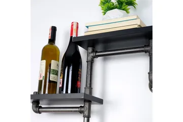 Chandina Vegghylle 56x13 cm 2 Hyller - Svart - Oppbevaring - Hylle - Vegghylle