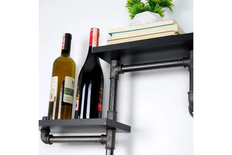 Chandina Vegghylle 56x13 cm 2 Hyller - Svart - Oppbevaring - Hylle - Vegghylle