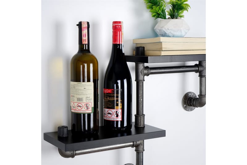 Chandina Vegghylle 56x13 cm 2 Hyller - Svart - Oppbevaring - Hylle - Vegghylle