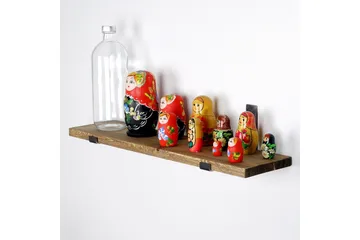 Chealsie Vegghylle 60 cm - Svart / Valnøtt - Oppbevaring - Hylle - Vegghylle