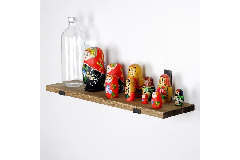 Chealsie Vegghylle 60 cm - Svart / Valnøtt - Oppbevaring - Hylle - Vegghylle