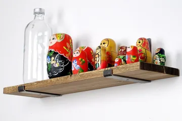 Chealsie Vegghylle 60 cm - Svart / Valnøtt - Oppbevaring - Hylle - Vegghylle