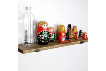 Chealsie Vegghylle 60 cm - Svart / Valnøtt - Oppbevaring - Hylle - Vegghylle