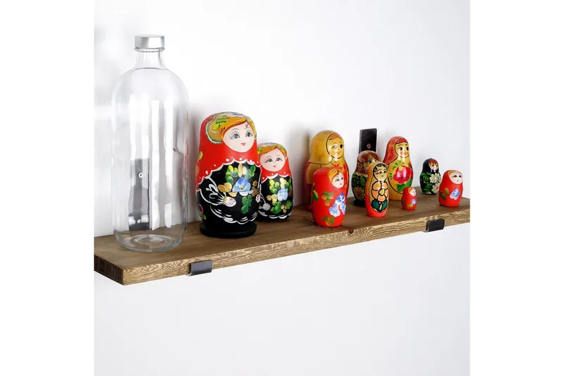 Chealsie Vegghylle 60 cm - Svart / Valnøtt - Oppbevaring - Hylle - Vegghylle