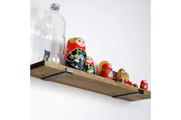 Chealsie Vegghylle 60 cm - Svart / Valnøtt - Oppbevaring - Hylle - Vegghylle