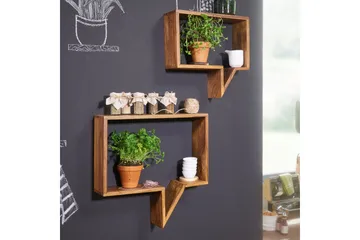 Clutts Vegghylle 2-pk - Brun - Oppbevaring - Hylle - Vegghylle