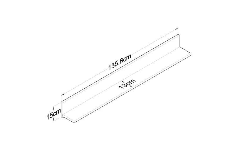 Coliandien Vegghylle 13x136 cm - Valnøtt - Oppbevaring - Hylle - Vegghylle