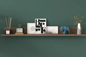 Coliandien Vegghylle 13x136 cm - Valnøtt - Oppbevaring - Hylle - Vegghylle