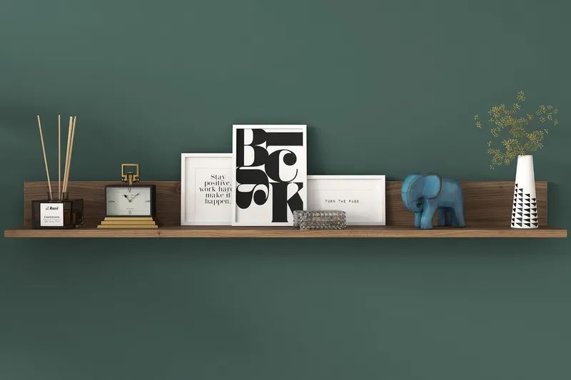 Coliandien Vegghylle 13x136 cm - Valnøtt - Oppbevaring - Hylle - Vegghylle