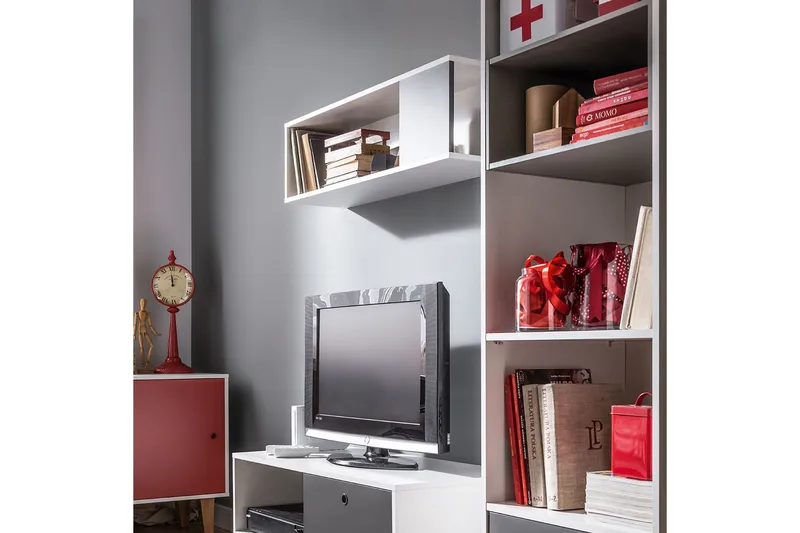 Concept Vegghylle Hvit/Mørkegrå - Hvit/Mørkegrå - Oppbevaring - Hylle - Vegghylle