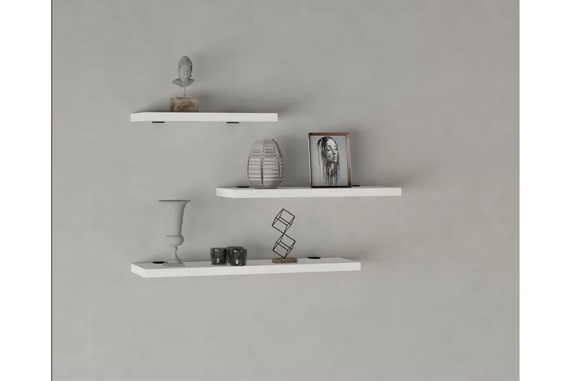 Cordin Vegghylle 2x30 cm 3-pk - Hvit - Oppbevaring - Hylle - Vegghylle