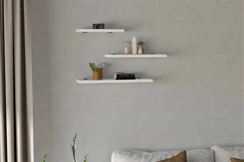 Cordin Vegghylle 2x30 cm 3-pk - Hvit - Oppbevaring - Hylle - Vegghylle