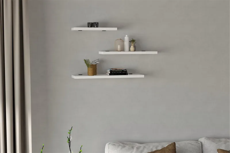 Cordin Vegghylle 2x30 cm 3-pk - Hvit - Oppbevaring - Hylle - Vegghylle