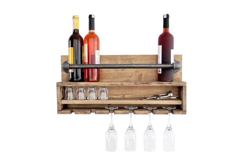 Crystalann Vegghylle 60 cm, Valnøtt / Svart