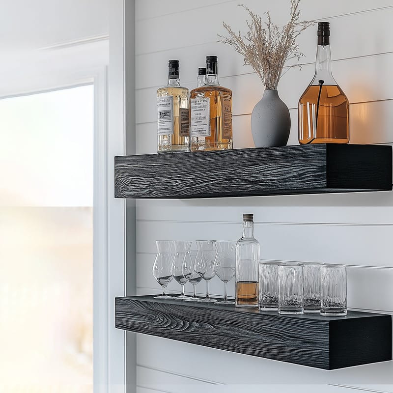 Decorative Wooden Wall Shelf Hanah Home - Oppbevaring - Hylle - Vegghylle