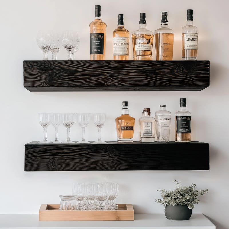 Decorative Wooden Wall Shelf Hanah Home - Oppbevaring - Hylle - Vegghylle