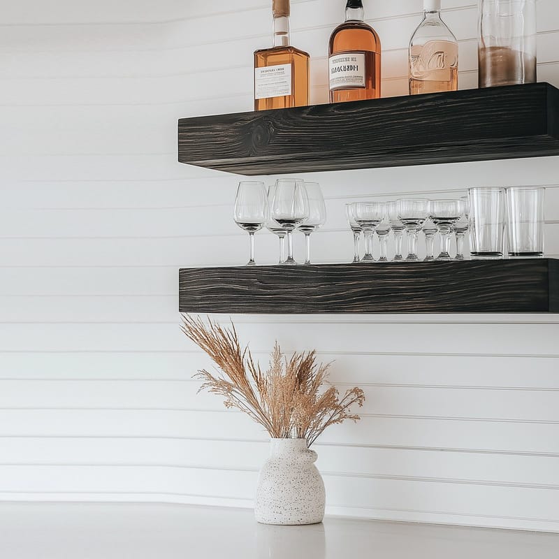 Decorative Wooden Wall Shelf Hanah Home - Oppbevaring - Hylle - Vegghylle