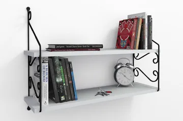 Decormet Vegghylle 2 Hyller - Hvit - Oppbevaring - Hylle - Vegghylle