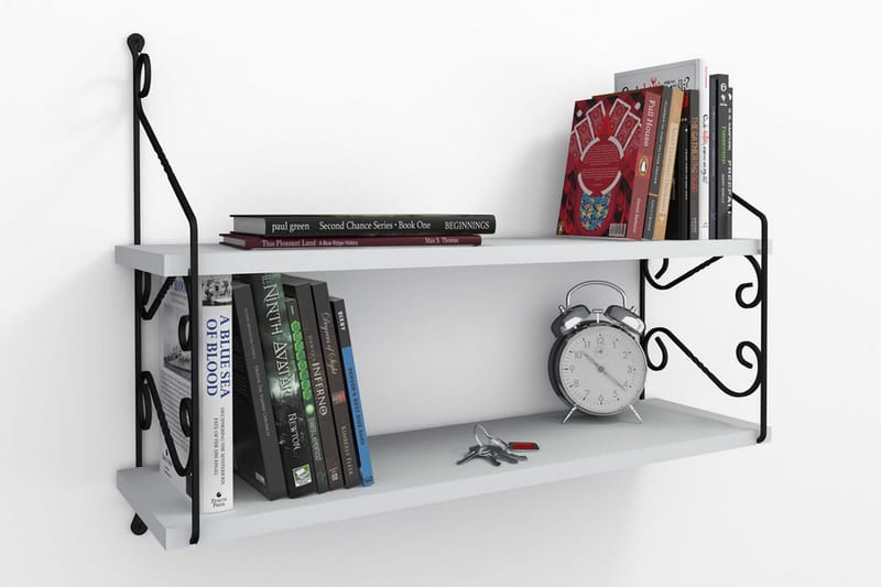 Decormet Vegghylle 2 Hyller - Hvit - Oppbevaring - Hylle - Vegghylle