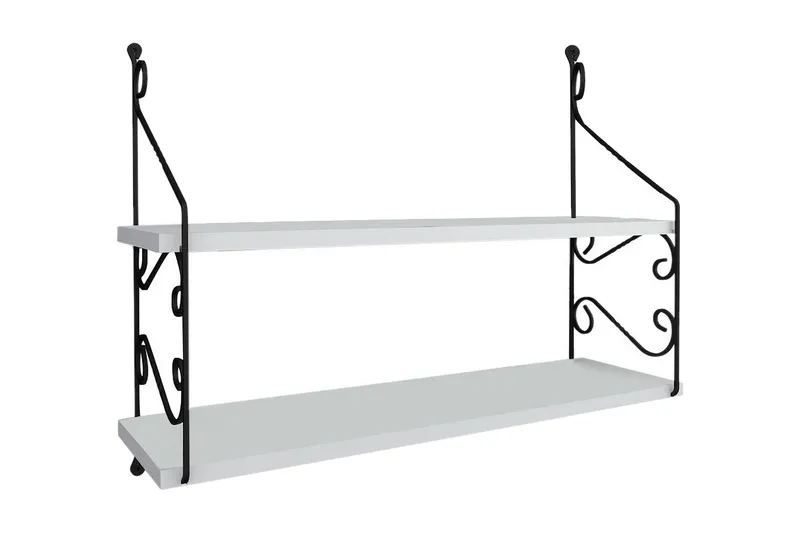 Decormet Vegghylle 2 Hyller - Hvit - Oppbevaring - Hylle - Vegghylle