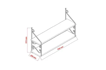 Decormet Vegghylle 2 Hyller - Hvit - Oppbevaring - Hylle - Vegghylle