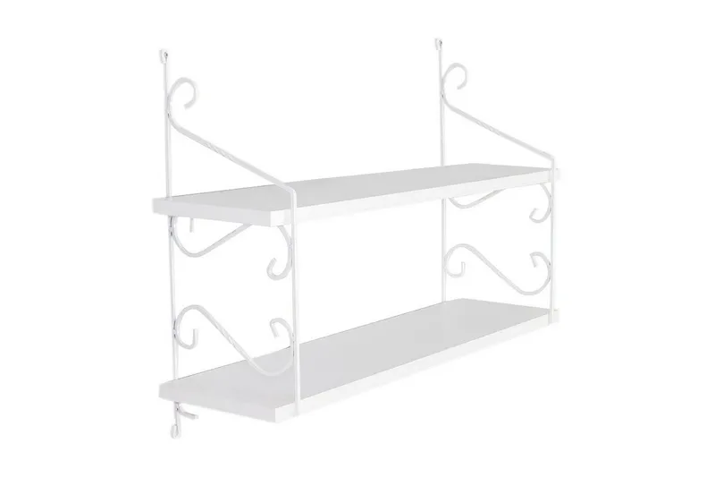 Decormet Vegghylle 2 Hyller - Hvit/Grå - Oppbevaring - Hylle - Vegghylle