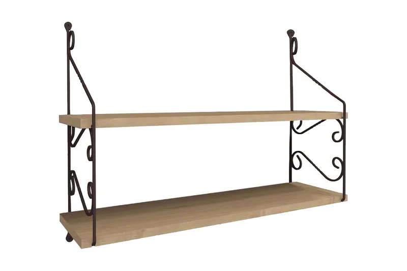 Decormet Vegghylle 2 Hyller - Mørkebrun - Oppbevaring - Hylle - Vegghylle
