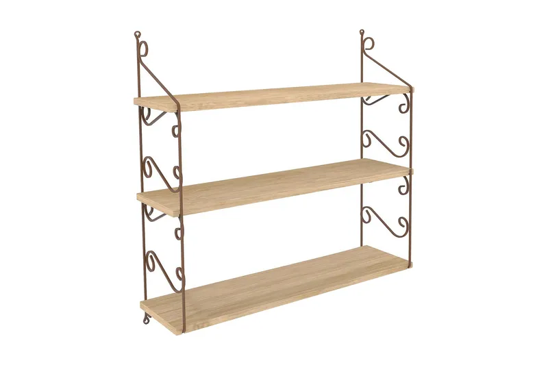 Decormet Vegghylle 3 Hyller, Brun