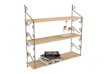 Decormet Vegghylle 3 Hyller - Brun - Oppbevaring - Hylle - Vegghylle