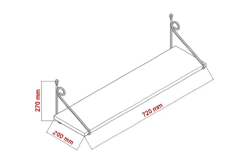 Decormet Vegghylle - Hvit - Oppbevaring - Hylle - Vegghylle