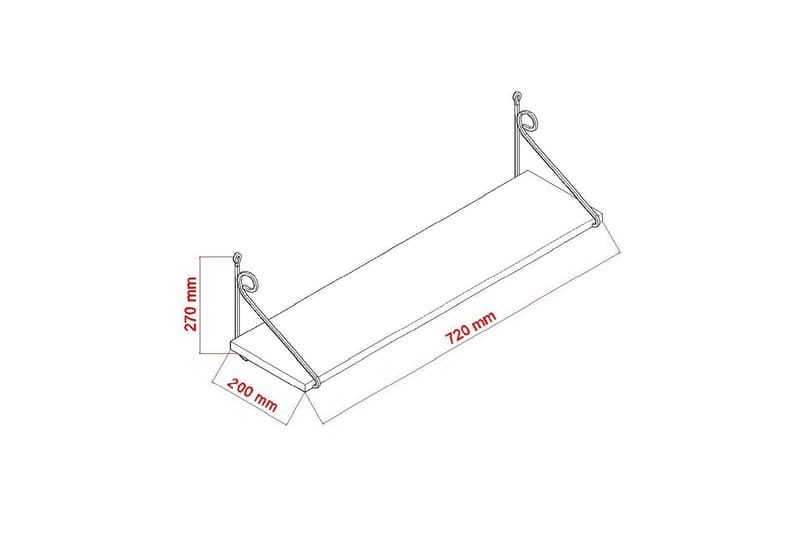 Decormet Vegghylle - Hvit/Svart - Oppbevaring - Hylle - Vegghylle