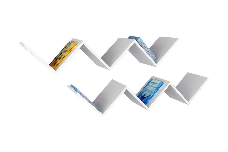 Decormet Vegghylle W-form - Hvit/Oransje - Oppbevaring - Hylle - Vegghylle